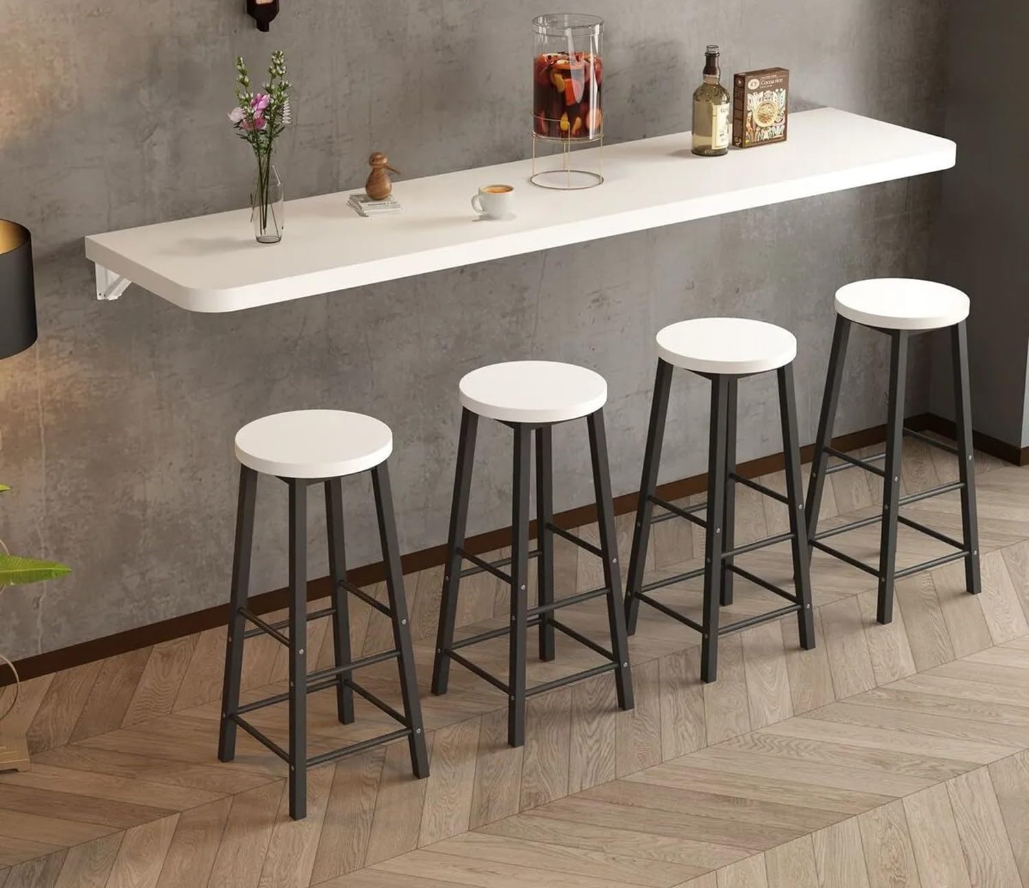 GDMDPTE Wall Mounted Coffee Table Space-Saving Folding Table for Kitchen & Balcony 120×40CM Strong Load-Bearing Small Breakfast & Living Room Essential