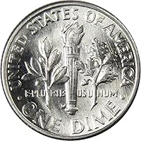 Vista 2 de 1955 D Roosevelt Dime BU Uncirculated Mint State 90% Plata 10c US Coin