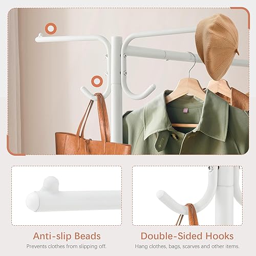 Miniatura 6 de Hoctieon Z Perchero con tapa, perchero a prueba de polvo con 2 cremalleras duraderas, perchero de ropa rodante resistente, percheros de metal para