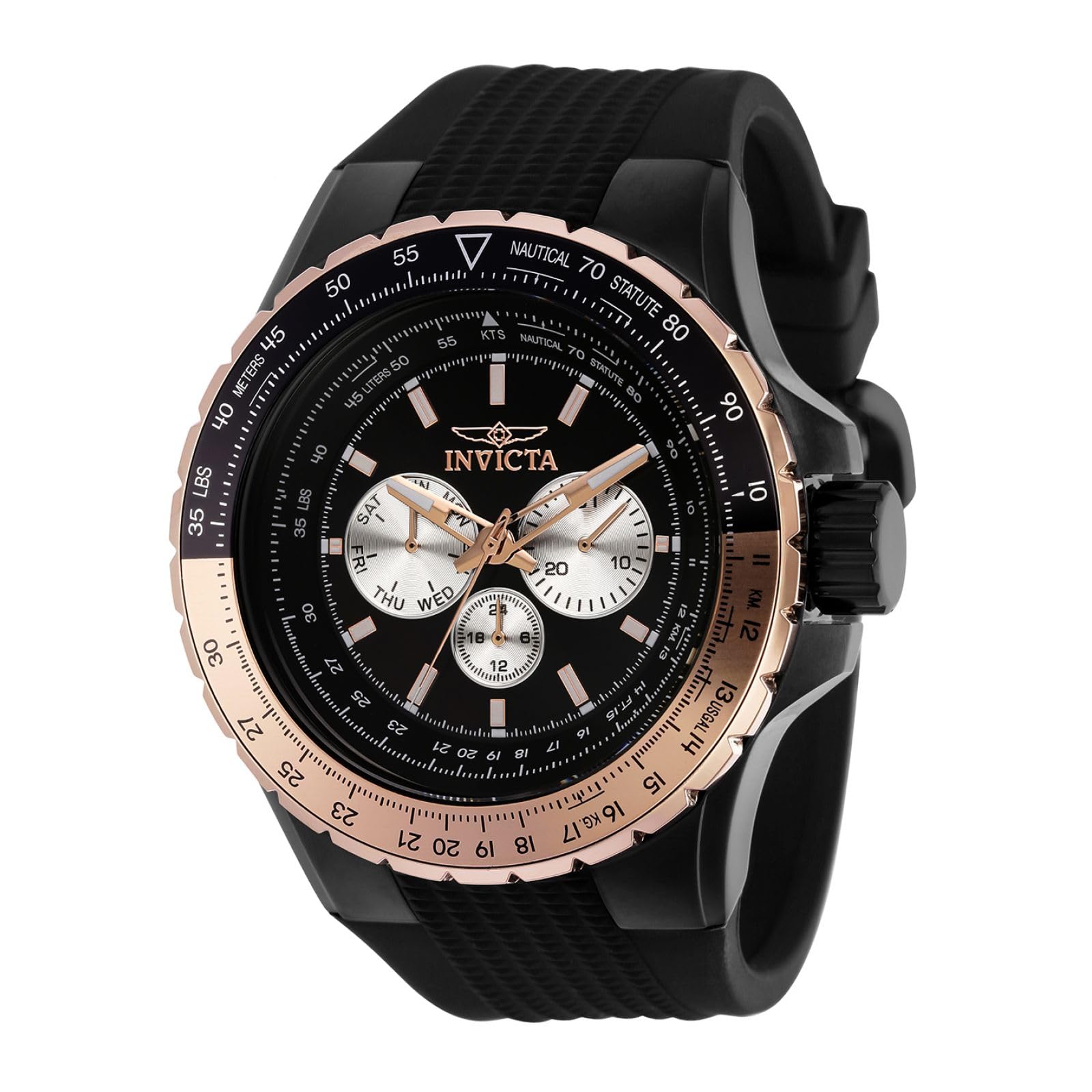 Invicta Aviator - Reloj de hombre de acero inoxidable con movimiento de cuarzo - 50 mm