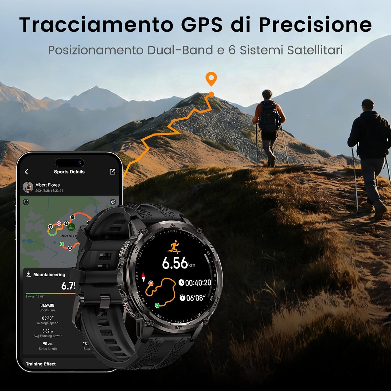 KOSPET Tank T4C Smartwatch, Corpo robusto in metallo, Con un Cinturino In Acciaio