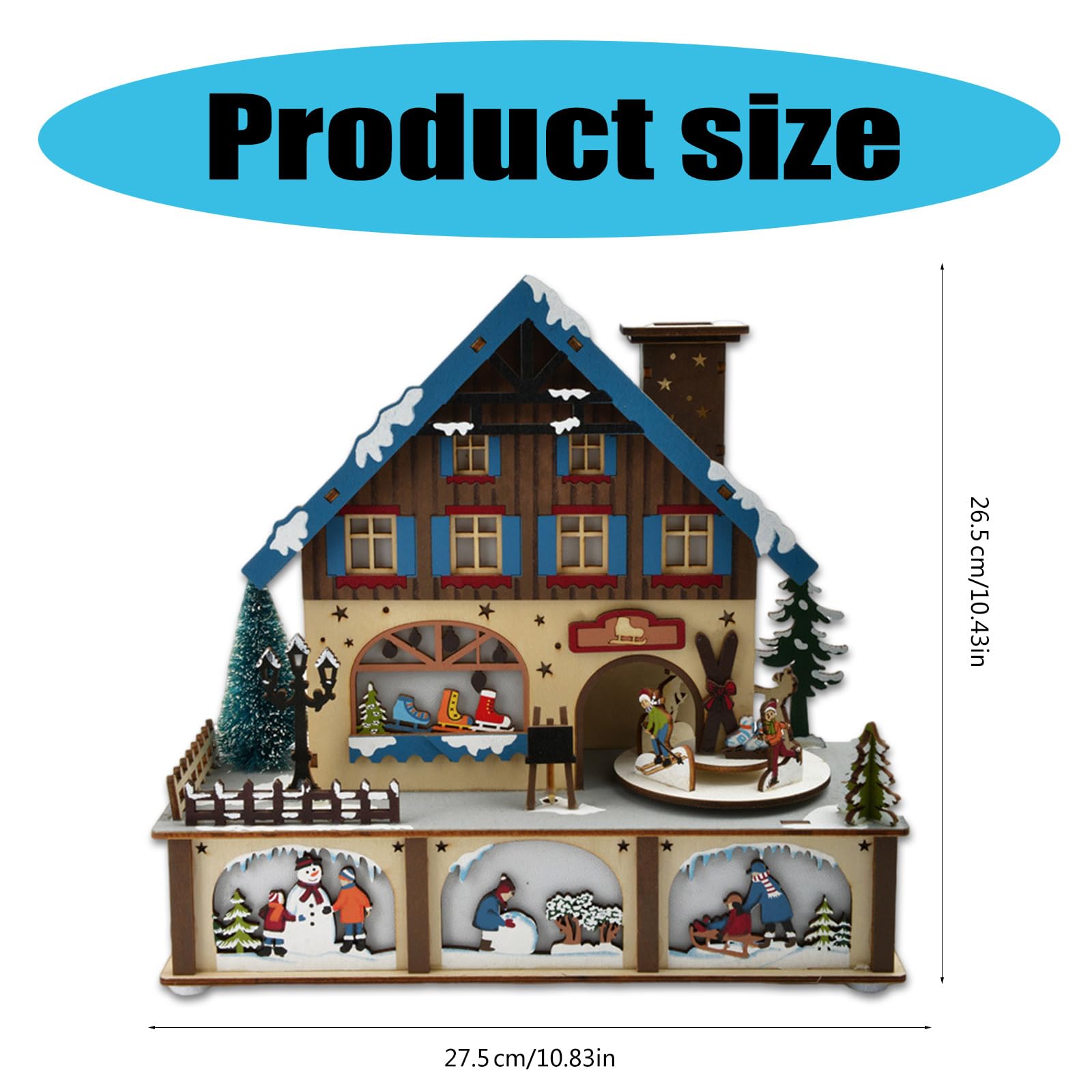 Caja Musical de Madera Decoración navideña para niño, niña, Hombre, Mujer, Aniversario de Navidad, cumpleaños, Regalo Unisex para Amantes de la música