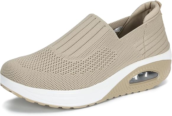 EnllerviiD Women Nurse Sneakers Platform Sneakers Air Cushion Walking Wedge Sneaker Food Service Shoes Ladies Toning Rocker Shoes
