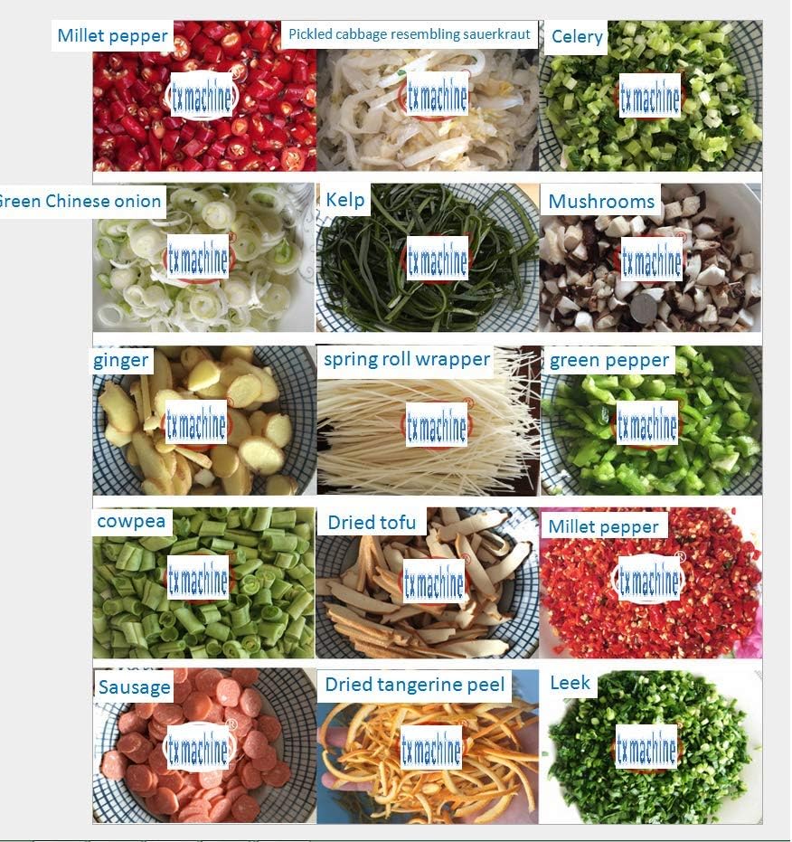 automatic vegetable cutting machine for pickles celery leek cabbage cucumber millet pepper onion agaric with one blade (110V/60HZ, 300#)