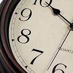 Foxtop Silent Non-Ticking Round Classic Clock Retro Quartz Decorative Battery Operated Wall Clock for Living Room Kitchen Home Office 12 inch (Bronze)