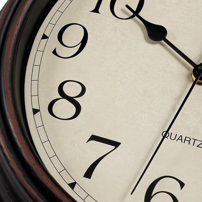 Reloj de Pared Foxtop Retro Silencioso Analógico 12 Pulgadas Bronce miniatura 7