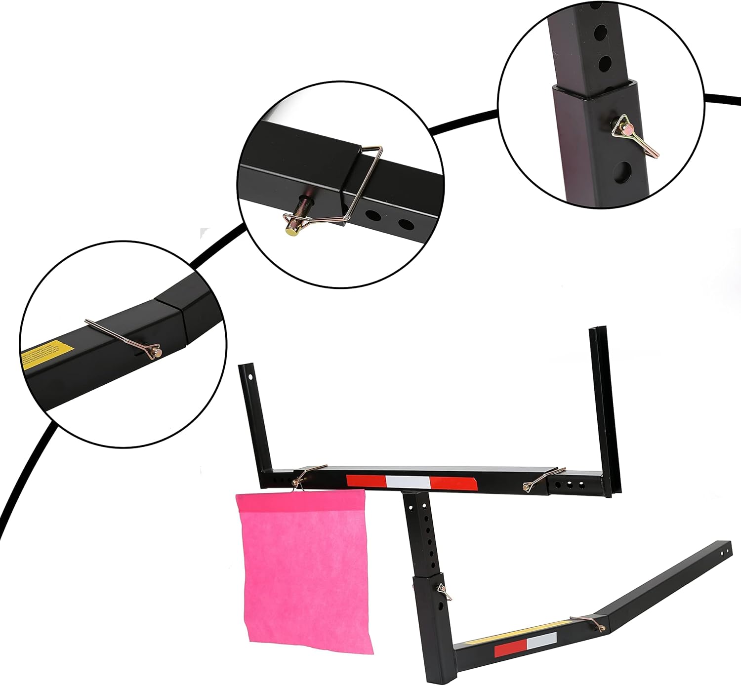 Adjustable Steel Pick Up Truck Bed Hitch Extender Extension Rack for Boat Lumber Long Loads Canoe Ladder
