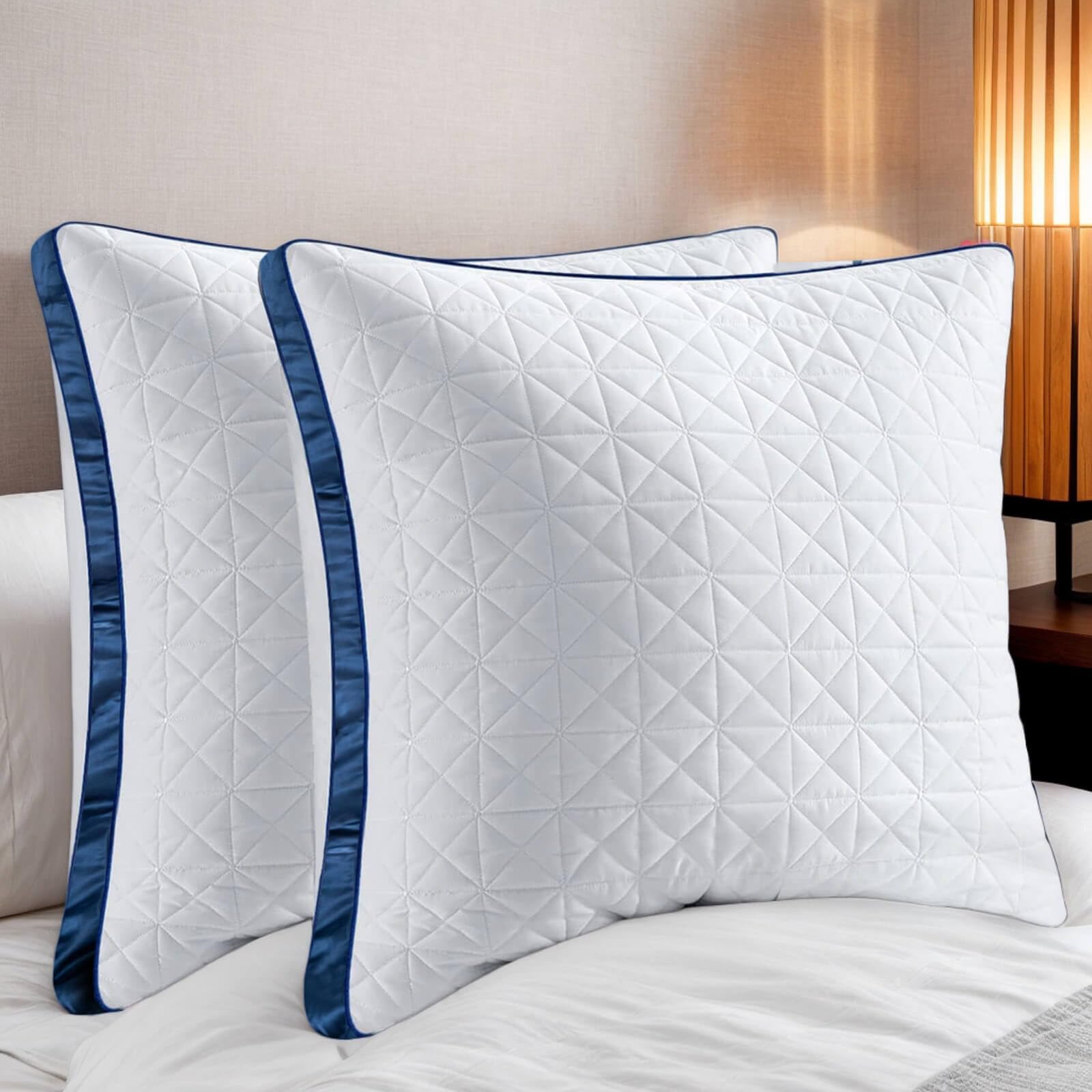 Kissen Kopfkissen 80x80 cm 2er Set,2X orthopädisches Seitenschläferkissen Nackenkissen mit Premium Mikrofaser Füllung, atmungsaktives Sitzkissen Sofakissen Schlafkissen weich & stützend