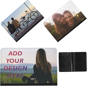 Personalized Passport Holder Custom Passport Cover Design Your Own Photo Name Logo Waterproof Protect Passport Vaccine Card for Women Men Travel Gift