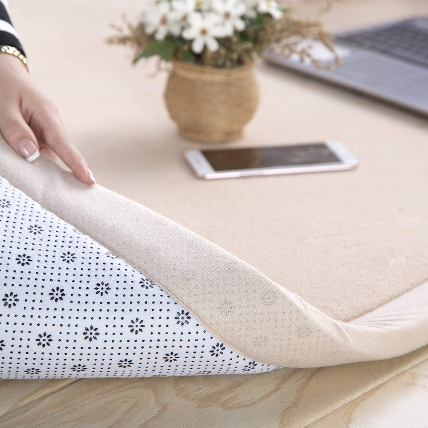 Coral Velvet Area Rugs Play Mat Carpet Crawling Mat for Nursery Baby Toddler Children Kids Room, Yoga Mat Exercise Pads (Brown, 6.6 ft x 6.6 ft)
