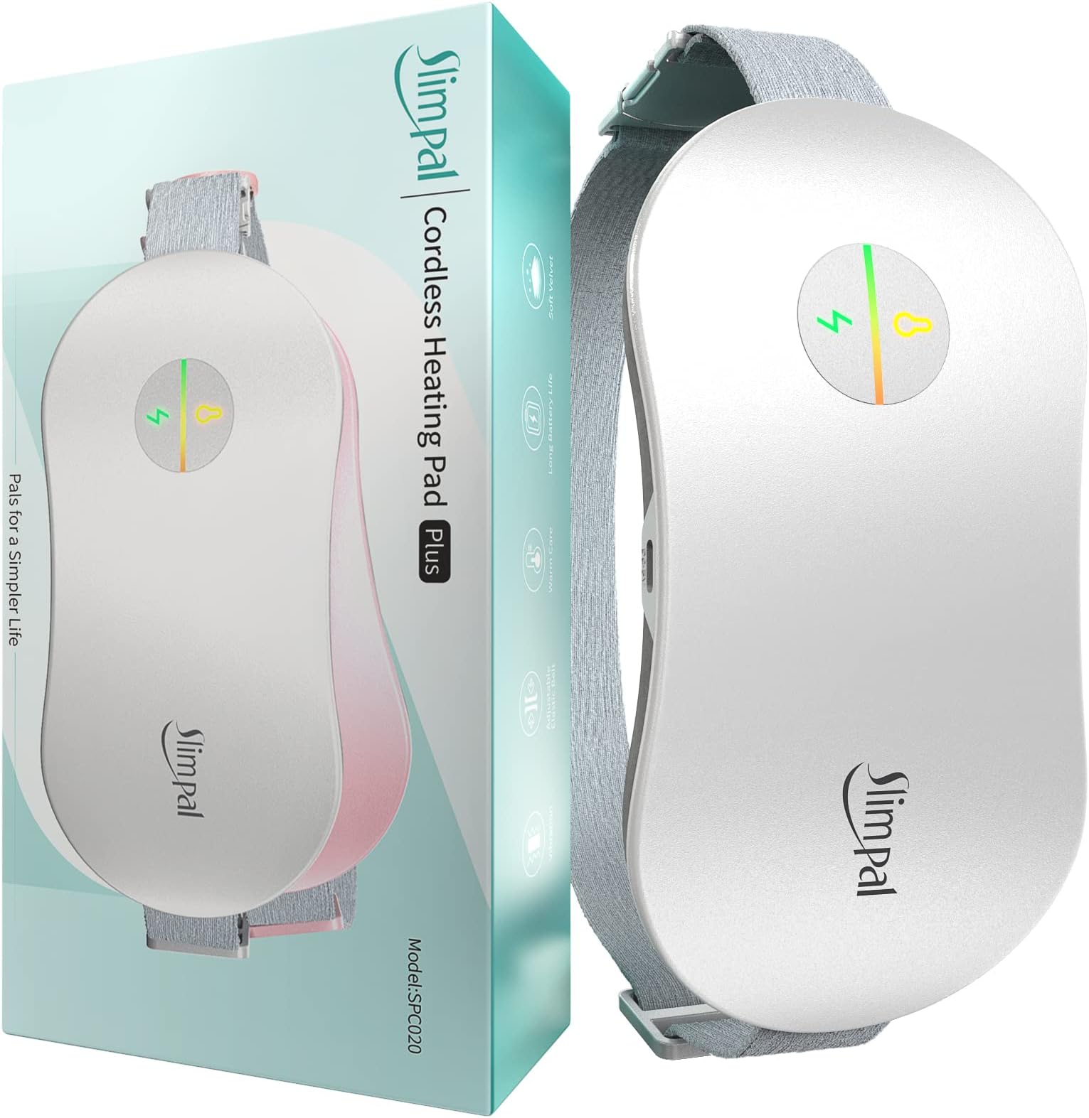 Slimpal Heating Pad, Electric Cordless Heat Pad Gifts for Girl Women Her Wife, White