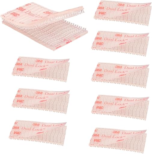 3M Dual Lock 1in x 2in 8pcs, EZ Pass Holder/IPass/IZoom/Sunpass, Adhesive Mounting Strips Clear Fastener
