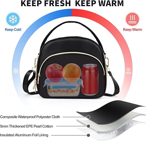 Miniatura 4 de Lindas loncheras pequeñas para adultos, elegantes loncheras para adultos de apertura amplia para mujeres, bolsas reutilizables para el trabajo,