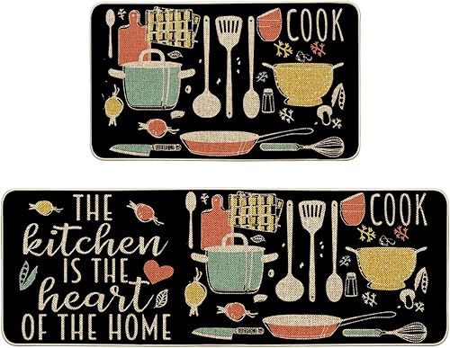 Miniatura 8 de Artoid Mode The Kitchen is The Heart of The Home - Juego de 2 tapetes de cocina de temporada tapetes de perfil bajo para fiestas de vacaciones para
