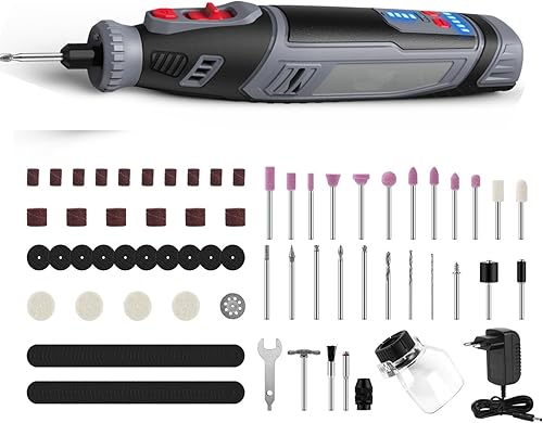 Mini kit de herramientas rotativas inalámbricas, unidad de batería de iones de litio de 5 velocidades y 2.0 Ah con 160 accesorios y luces LED,