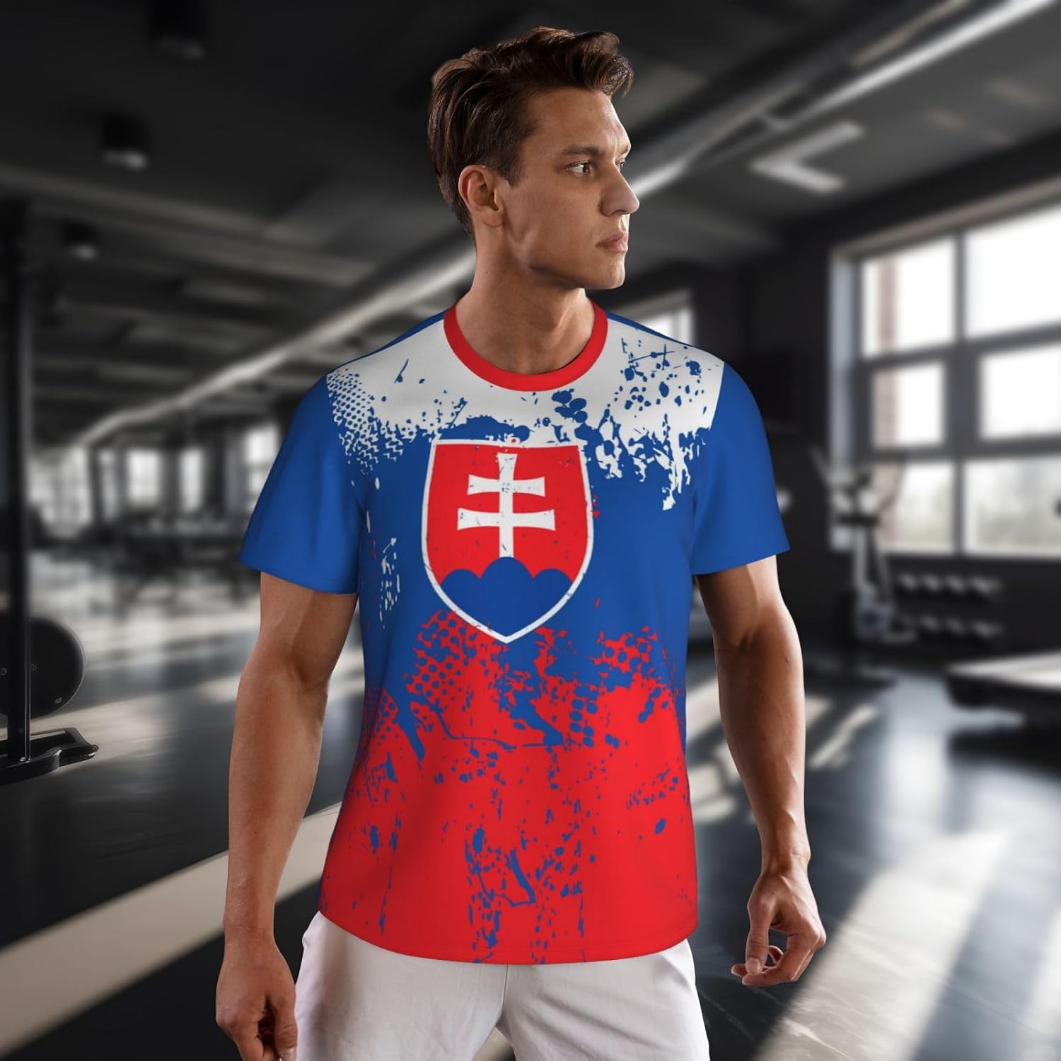 Slovakia Flag Sports Jersey Mesh T-Shirt 3D Print for Running Cycling Soccer Fans Fitness Shirts