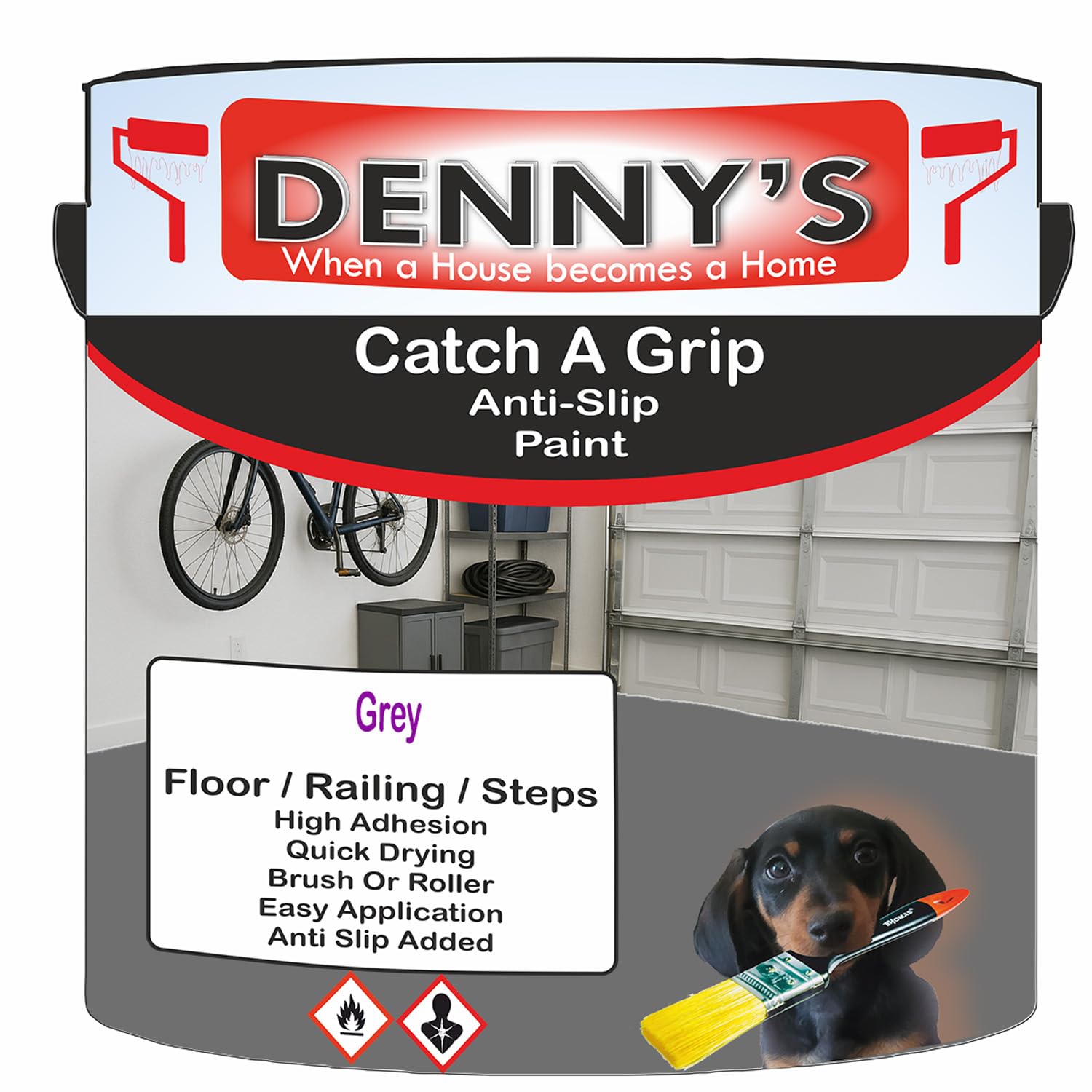 SCOOBYS PAINTS BACK IN THE MIX Catch A Grip Anti Slip Floor Paint – Non Slip Coating for Steps, Railings & Garages – 170 Colours, High Adhesion, Quick Dry, Multiple Sizes (Grey, 250ml Tin)