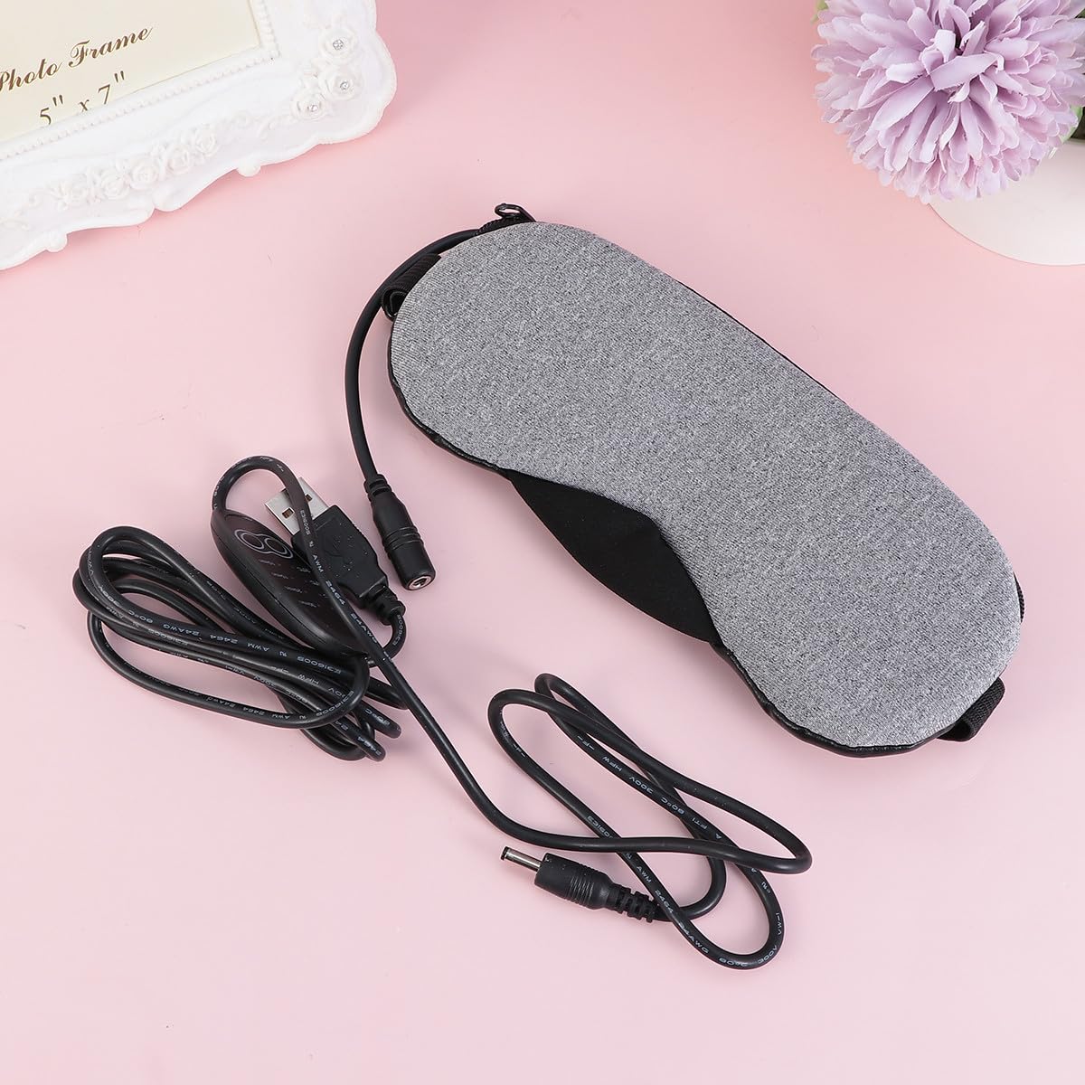 Cabilock Máscara de Vapor para Ojos Recargable USB de Cuero, Antifaz para Dormir Función de Alivio de Cabeza, Adecuado para Uso en Casa y Viajes