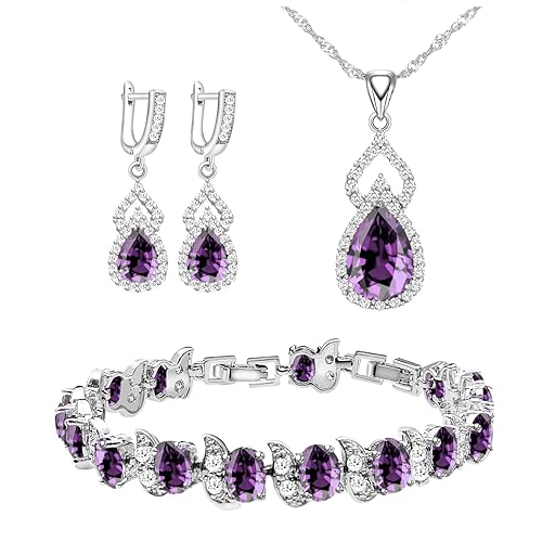 LMXXVJ Women Jewelry Set Platinum Plated Necklace Open Ring Earrings