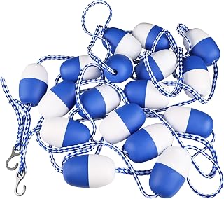 26Ft Adjustable Pool Safety Rope by puxyblue with Floats for Indoor and Outdoor Swimming Pools Separating Depth-Floating Buoy Line with 17 Floats and 2 Hooks