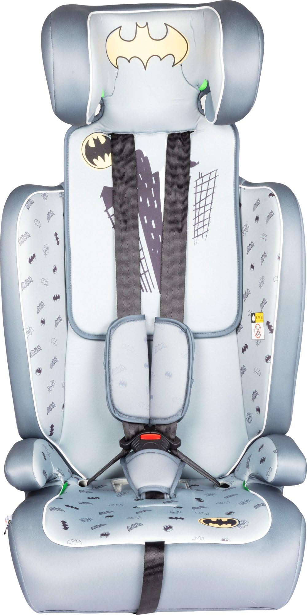 Asiento De Coche Dc Comics Batman I-SIZE R129. Asiento De Seguridad Para Niños Con Una Altura De 76 A 150 Cm. Reposacabezas Y Acolchado Ajustables