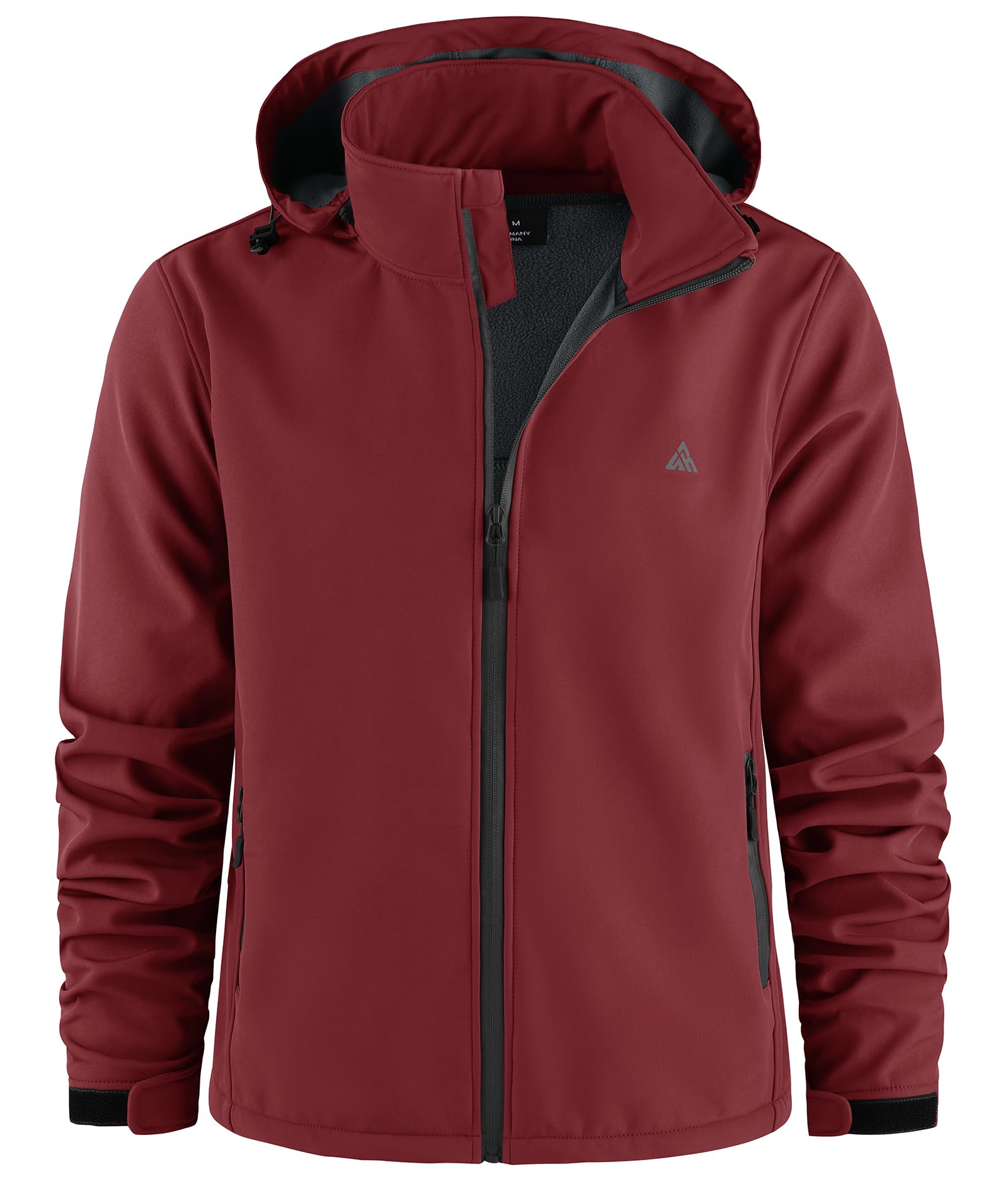 ZITY Giacca Softshell da Uomo Giacche da Escursionismo con Cappuccio Impermeabili Giacca Invernali in Pile con Tasche Cappotto Trekking Outdoor per Campeggio Pesca