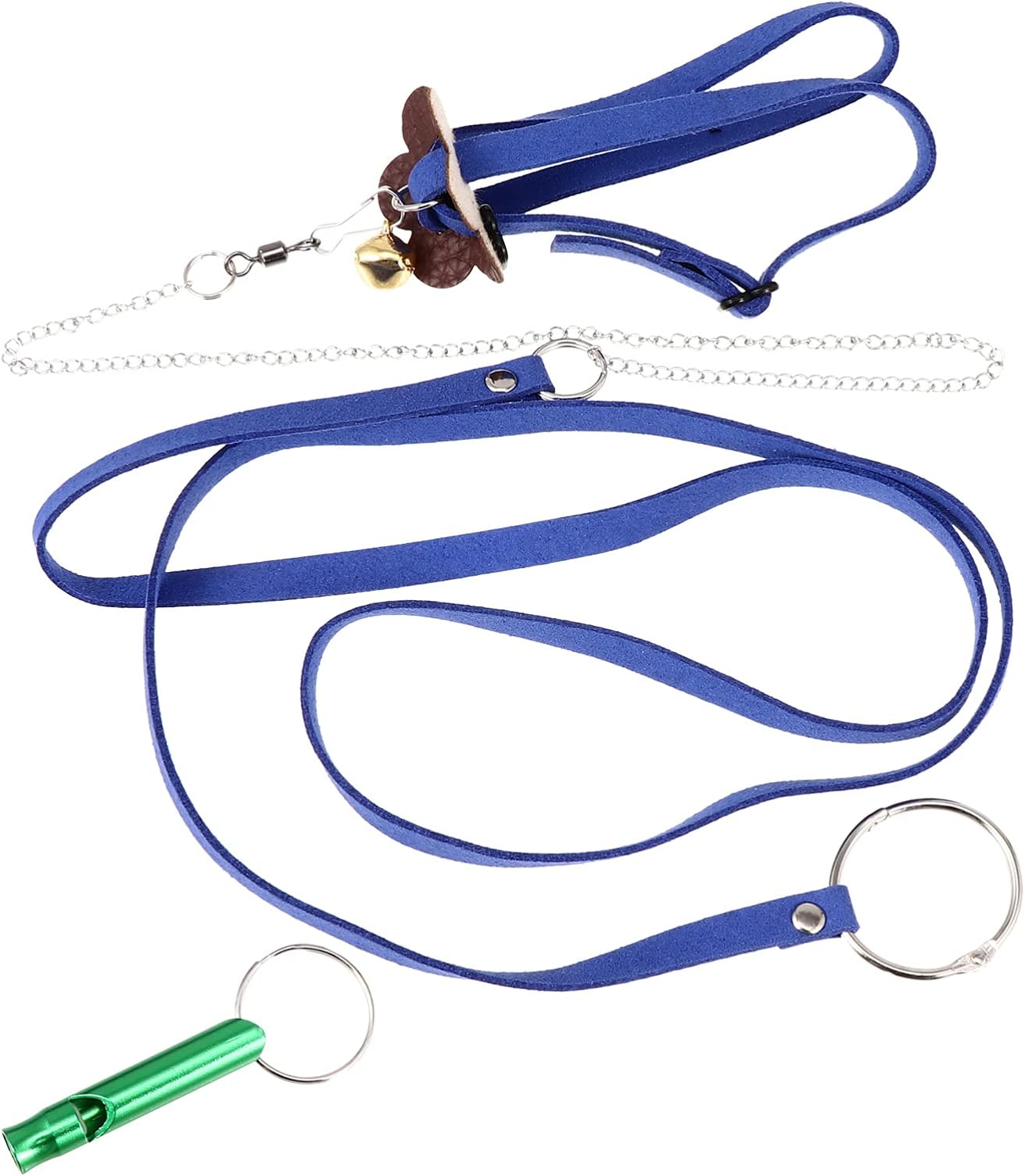 POPETPOP Turtle Leash Lizard Leash Tortoise Harness Strap Pet Collar Leash Tortoise Walking Lead Control Rope with Whistle Blue Size