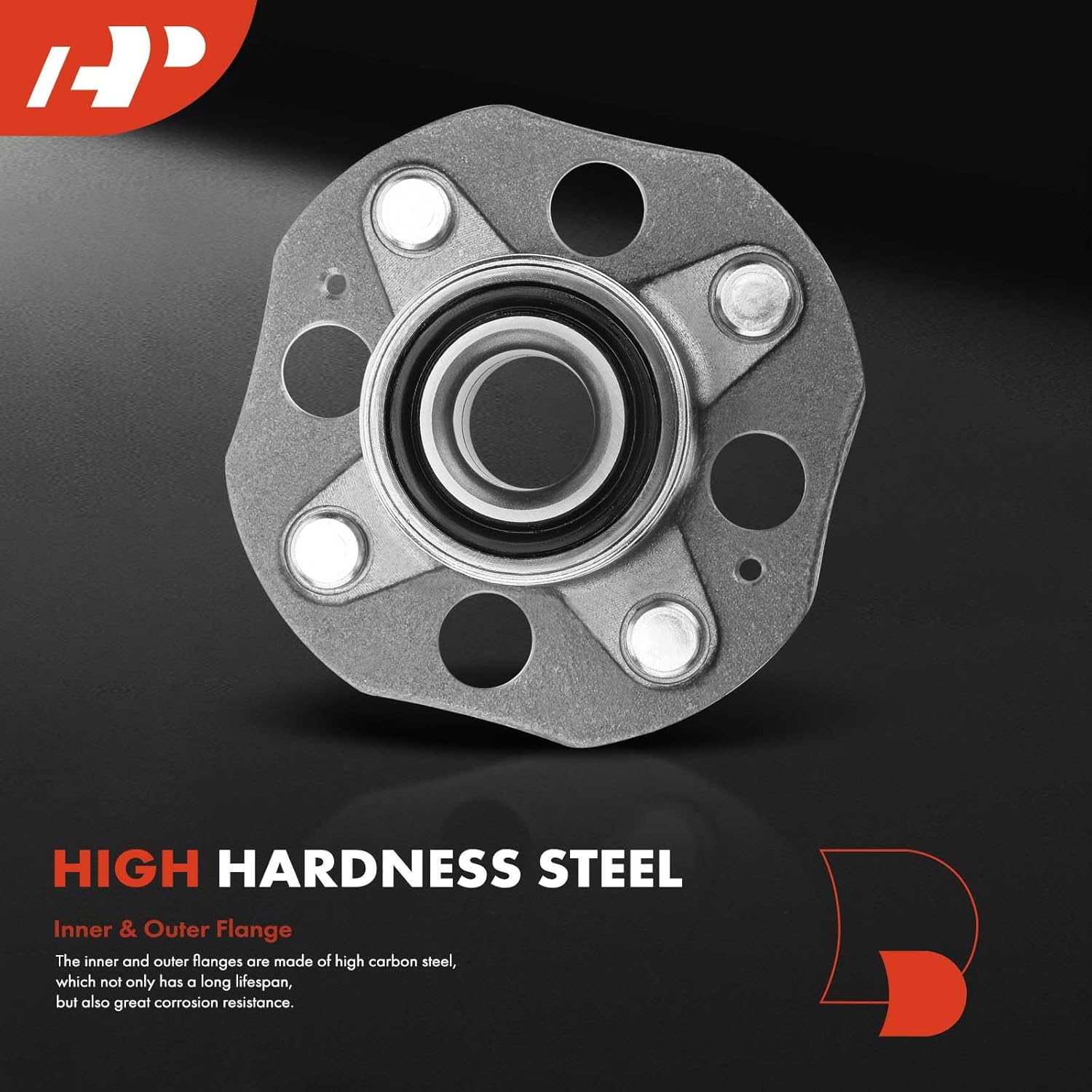 A-Premium Rear Wheel Bearing and Hub Assembly with ABS Ring & 4-Lug Compatible with Honda Accord 1991 1992 1993, Sedan Only