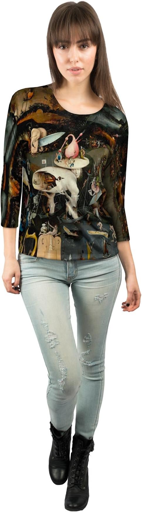 Yizzam - Bosch - The Garde of Earthly Deli……- New Ladies Womens 3/4 Sleeve
