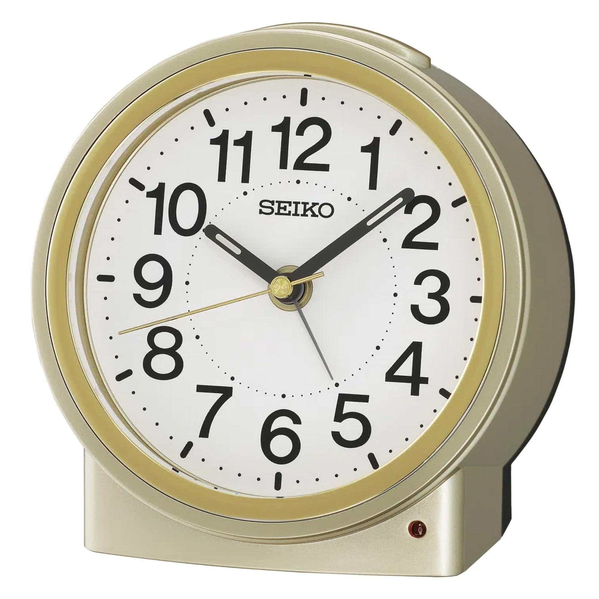SeikoSeiko Sussex II Non Ticking Bedroom Alarm Clock, Gold
