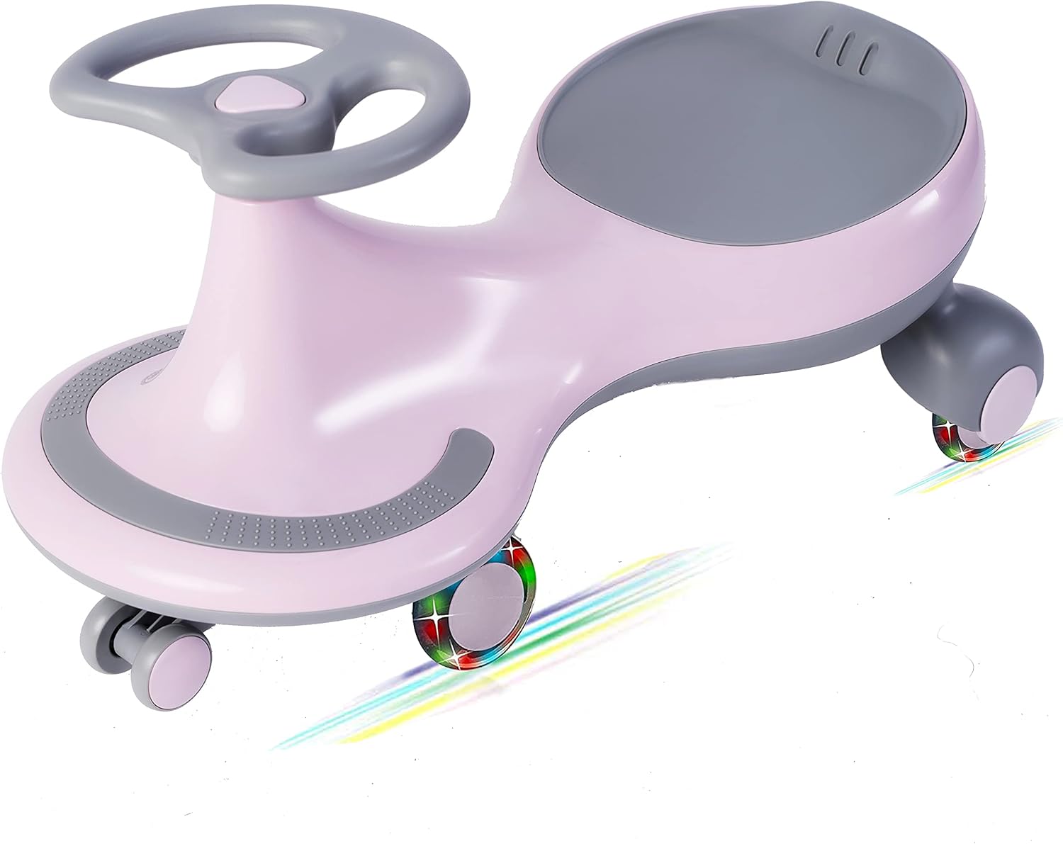 Amazon Com Wiggle Car Swing Car With Quiet Flashing Wheels Ride On Toy For Ages 3 Yrs And Up Pink Toys Games