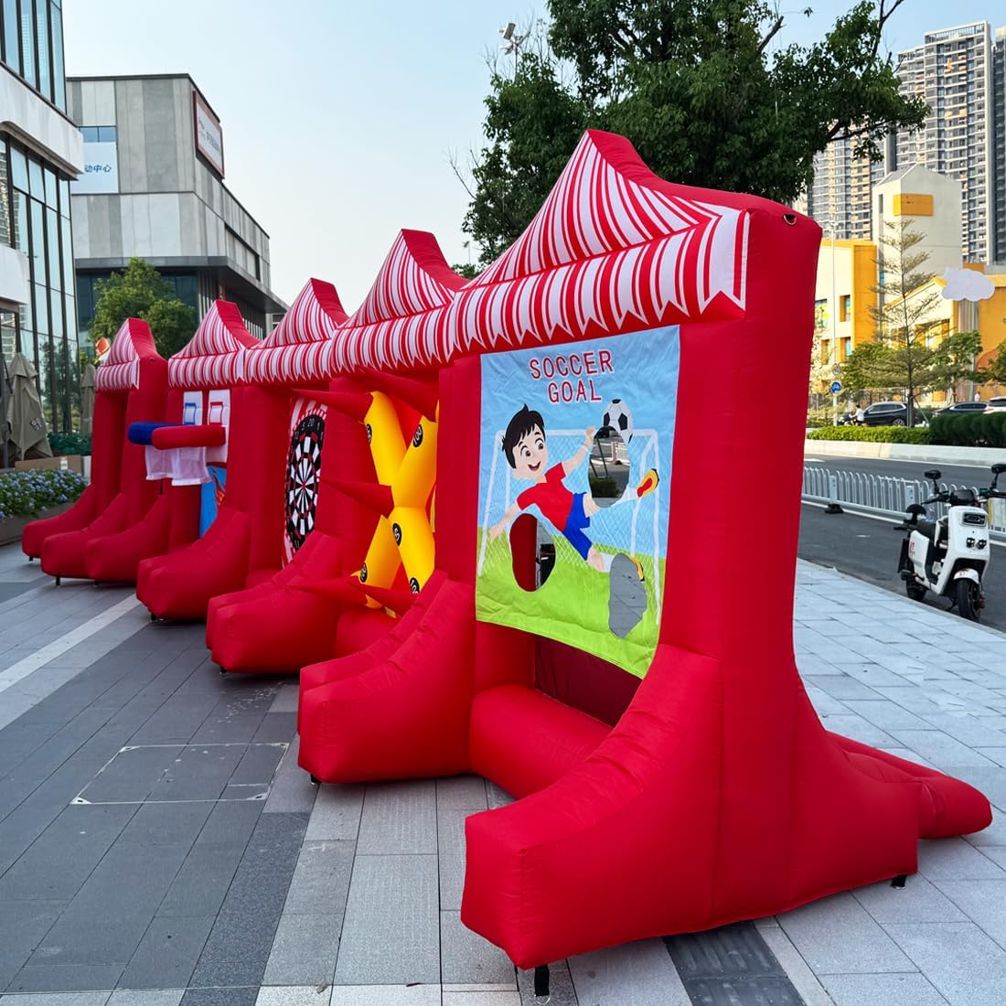 5 in 1 Inflatable Carnival Bundle Inflatable Sport Games Multi Sports X-O-Game, Basketball Hoop, Dart Throw, Ring Toss, Soccer Goal for School, Family, Team Game, Birthday image 5 of 6 B0FM3Z3RVJ