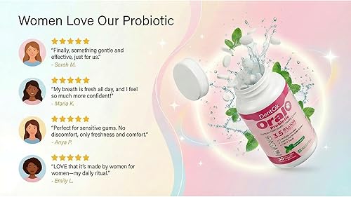 Miniatura 8 de Probióticos orales para mujeres, probióticos para el mal aliento y la salud de las encías, tratamiento del mal aliento para mujeres, tabletas