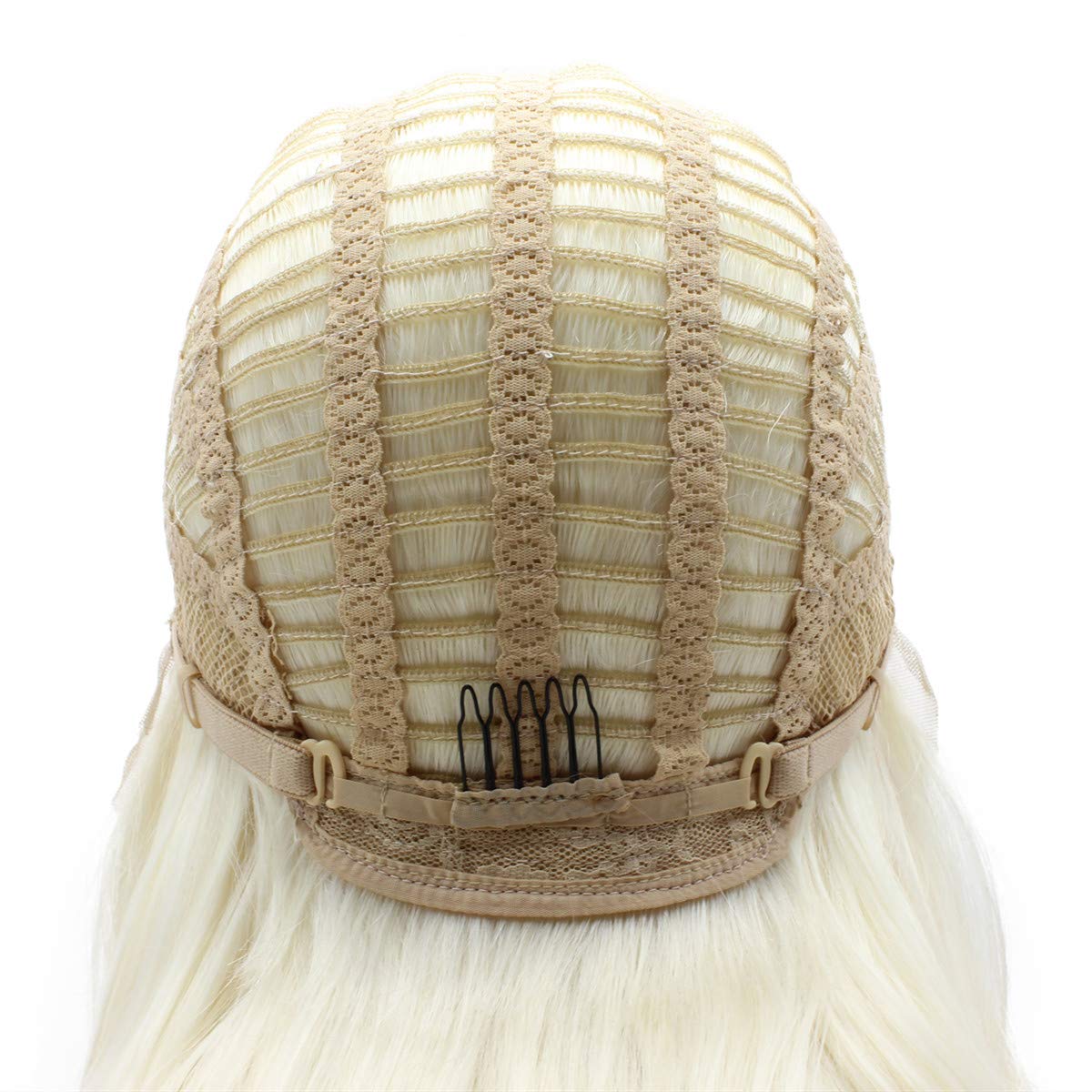 Long Straight Hot Pink Half Hand Tied Heat Resistant Synthetic Lace Front Party Wig