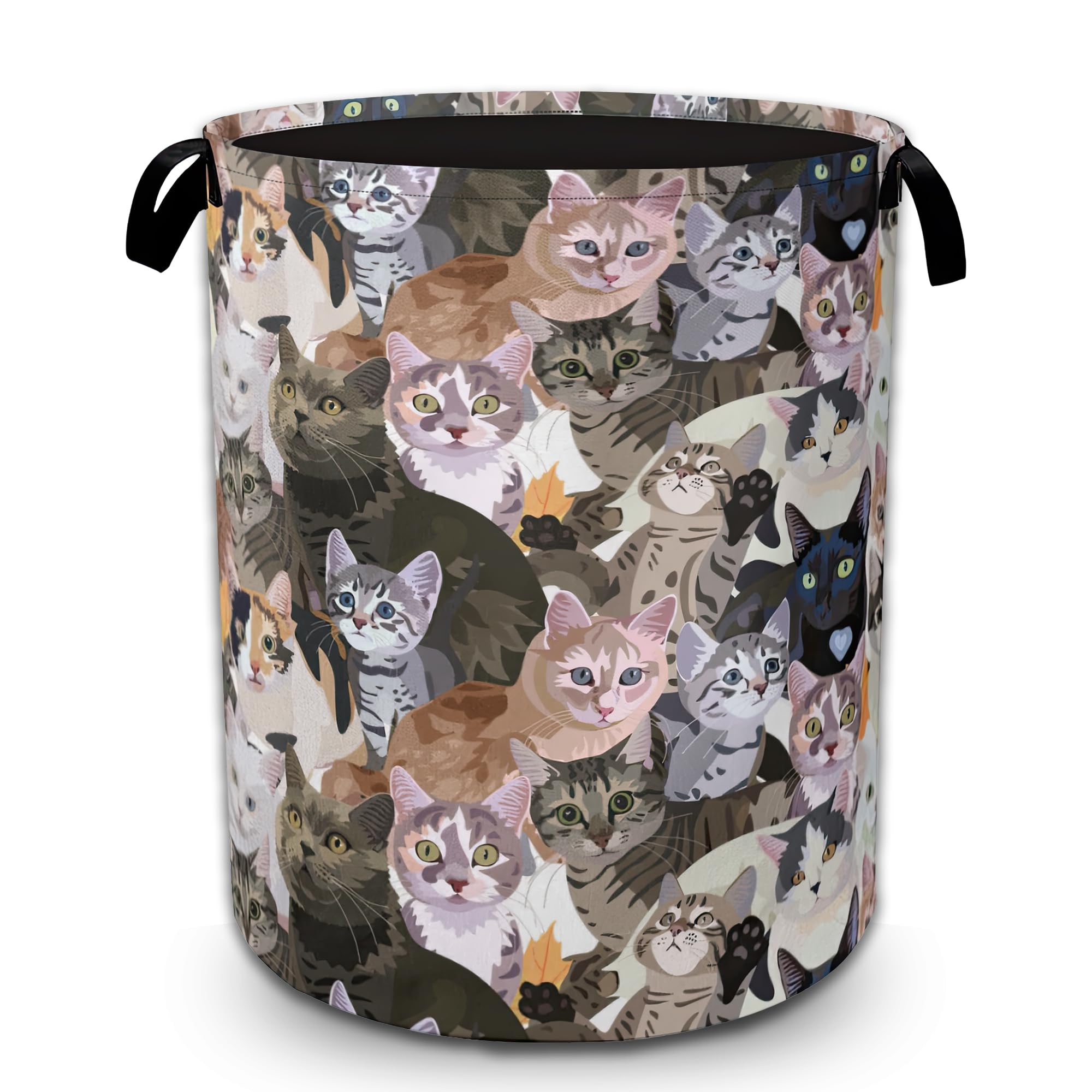 Laundry Hamper Girls Funny Cat Laundry Basket Waterproof Collapsible Storage for Bedroom Bathroom Kids Nursery Toy Dirty Clothes Organizer Washing Baskets