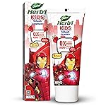 DABUR Herb’l Kids Iron Man Toothpaste|3+ Years|Strawberry Flavour|80 G|No Added Chemicals|Cavity Protection|Fights Germs|Strong Teeth,Healthy Gums|Natural & Safe For Kids|Sls & Flouride Free
