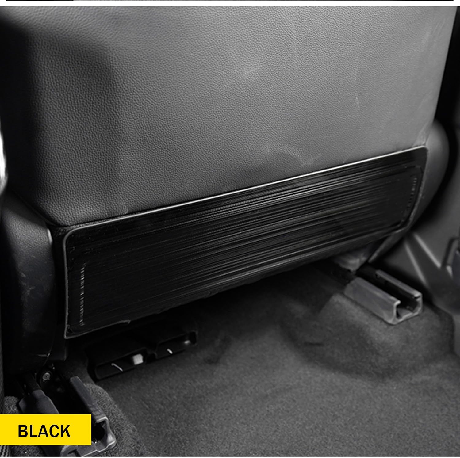 JYCDC Seat Back Protector Compatible with Toyota Highlander 2026 2025 2024 2023 2022 2021 2020 Accessories Back of Seat Protector,Stainless Steel Kick Mats Back Seat Protector 2Pcs (Black)