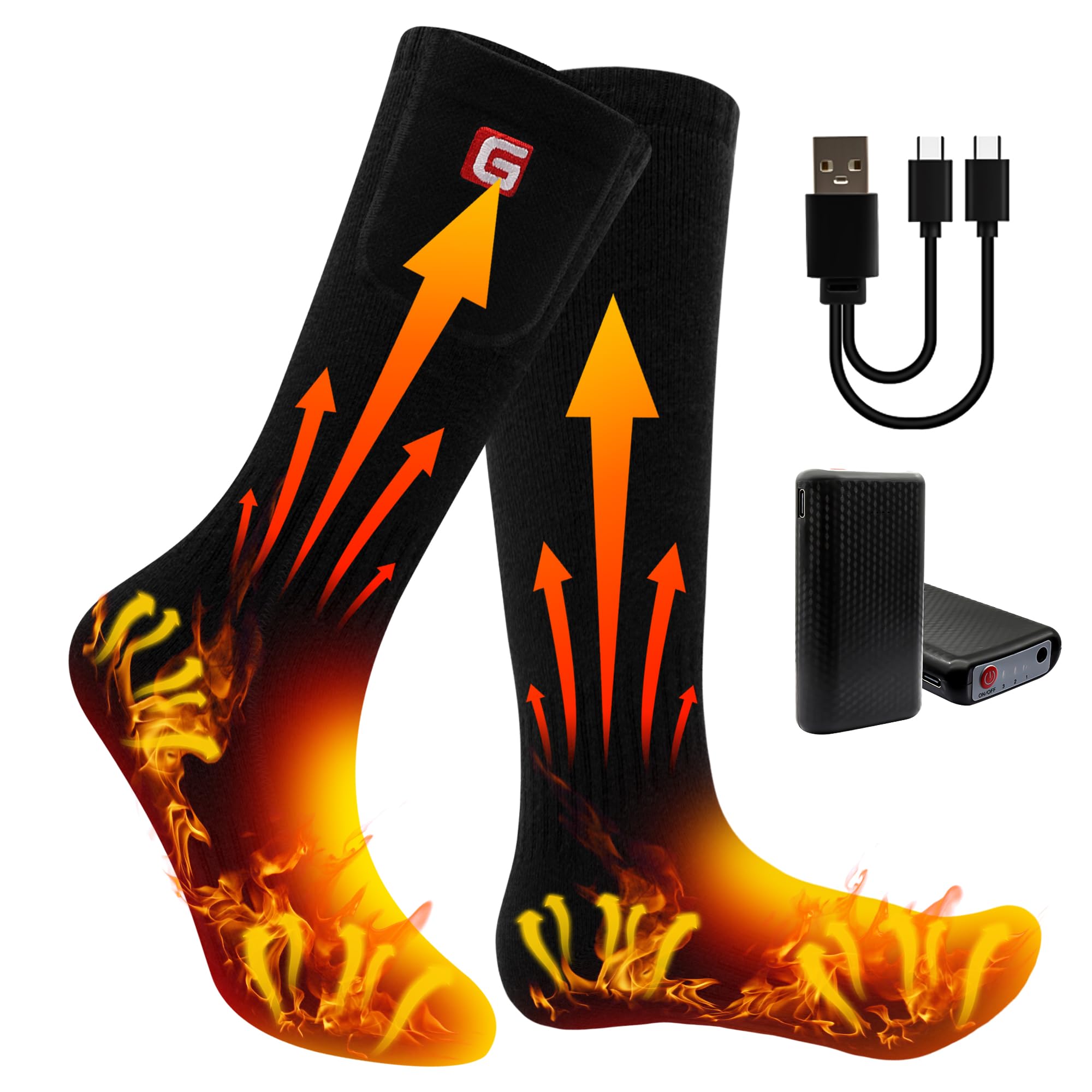 Photo 1 of *MISSING PARTS - see clerk notes*
Rabbitroom Men Heated Socks Rechargeable Electric Up to 10 Hours Washable Socks with 3 Heating Levels,Foot Sole Warmers for Arthritis Relief Ideal for Hunting Skiing Winter Outdoor Sports(Medium Size)
