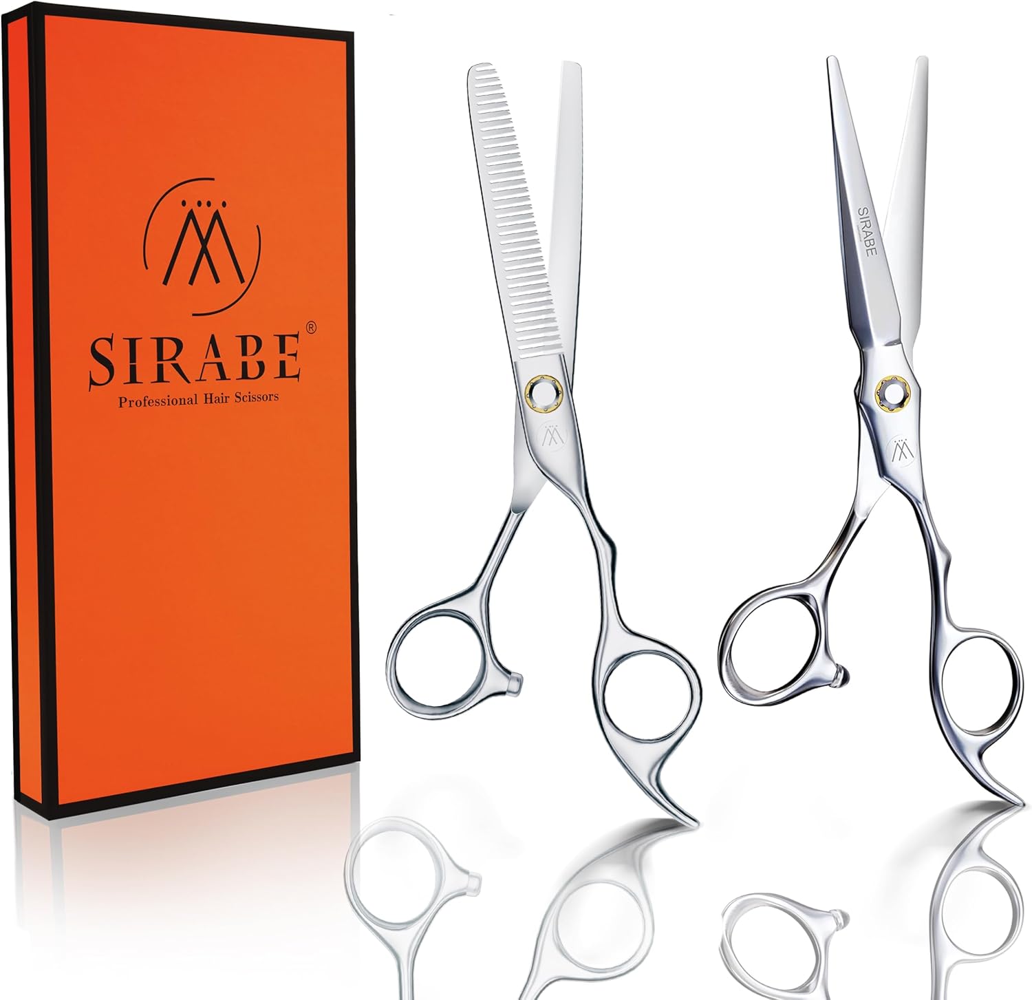 Sirabe Professional Hair Scissors Set, Right Hand Razor Edge Barber Shears for Men and Women, Japanese Stainless Steel for Home Salon Hairdressing