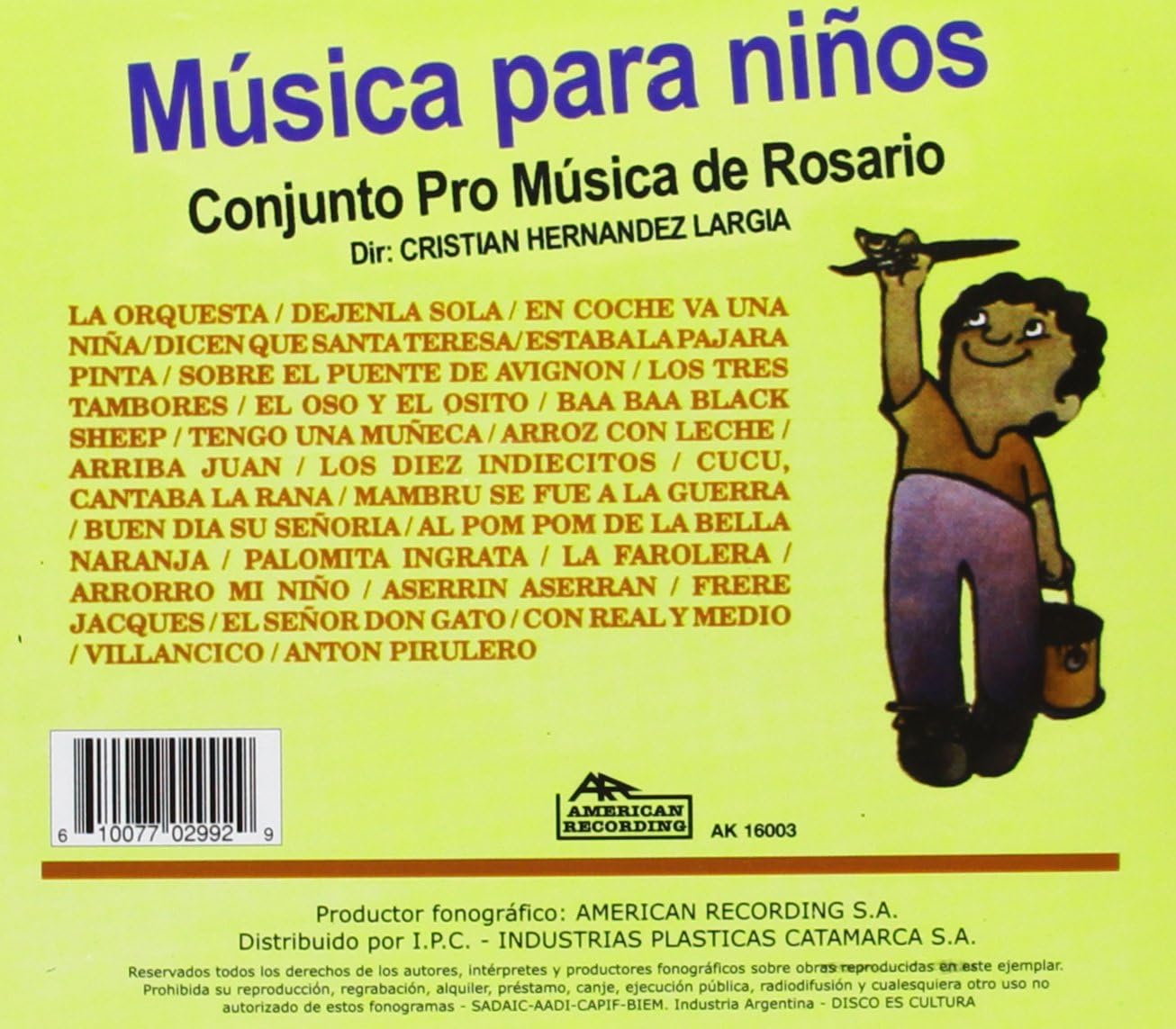 Musica Para Nidos 1: Pro Musica de Rosario, Traditional, Cristian Hern ndez  Larg a: Amazon.ca: Music