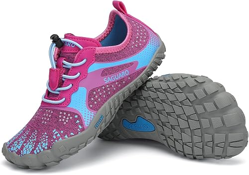 SAGUARO Barefoot Zapatillas Minimalista Comodas Zapatillas de Trail Running per Niños Niñas, Gr.24-36
