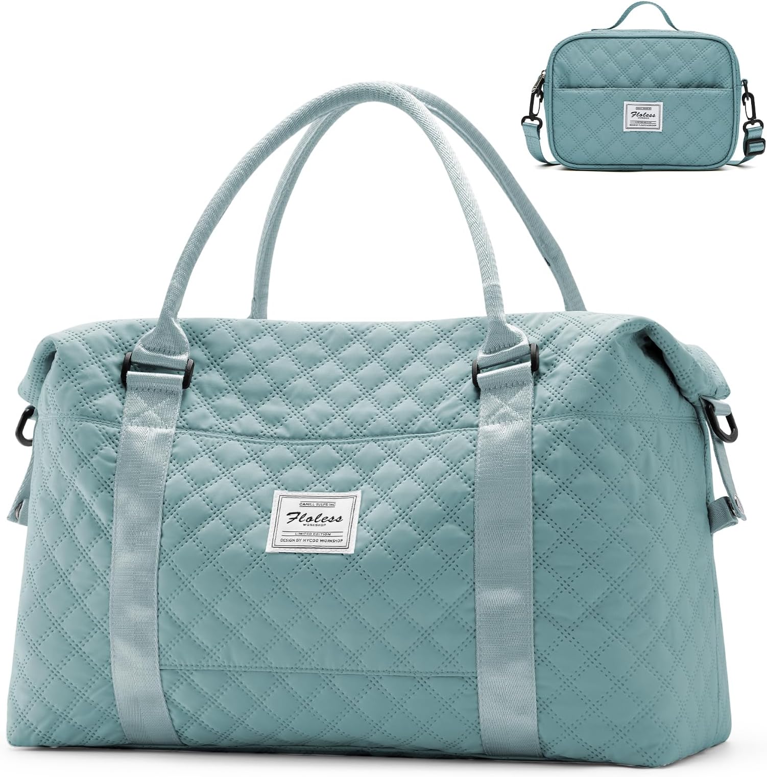 HYC00 Travel Duffel Bag,Carry-on Overnight Weekender Bags for Women,Sports Tote Gym Bag with Wet Pocket
