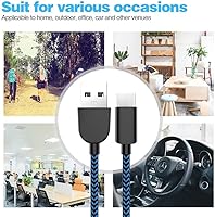 Vista 6 de 5Pack (3/3/6/6/10FT) Fast Charging 3A USB-C to USB-A Cable Rapid Charger Quick Cord Compatible Samsung Galaxy S10 S9 S8 Plus, Note 10 9 8, LG V50