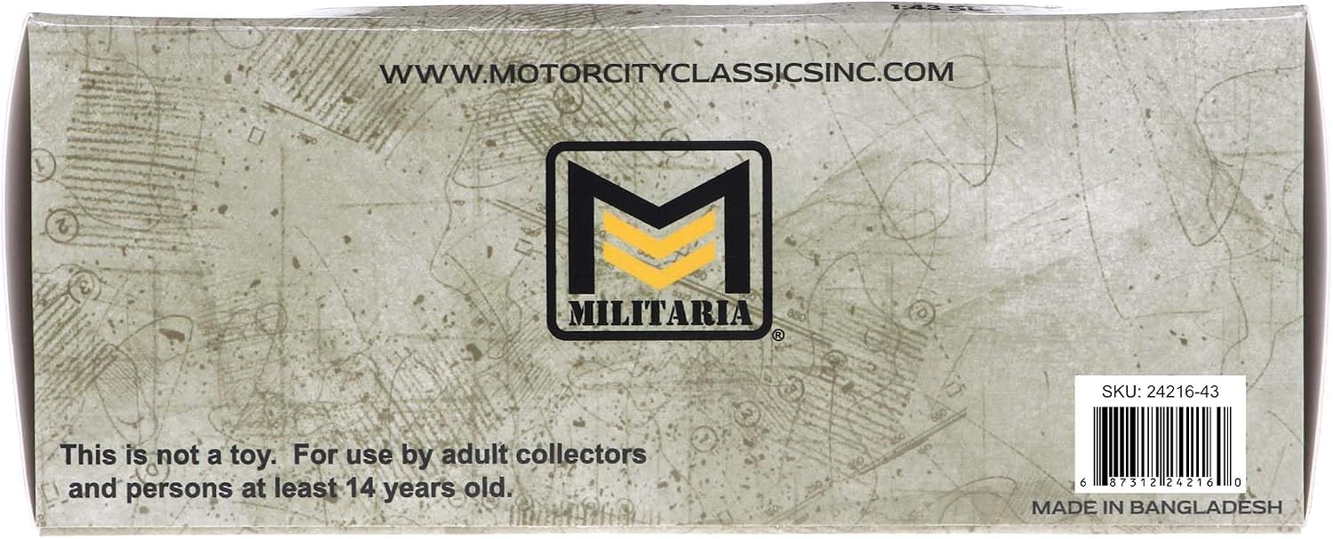 Motor city classics 1:43 Scale Military Diecast Collectible | M8 Light Armored Car | Militaria Diecast Model 24216-43