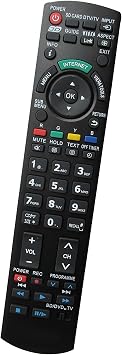 Universal Remote Replacement Control Fit for Panasonic N2QAYB000322 TC-L37G1 TC-P46S1 TC-P50S1 TC-42PX14 TC-L32S1 TC-P42S1 TC-L32G1 N2QAYB000777S N2QAYB000779 Smart 3D Plasma LCD LED HDTV TV