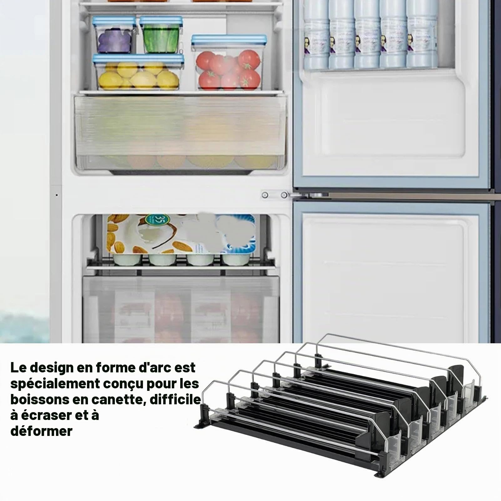 Automatique Rangement Canette Frigo Organisateur Contient 25 Canettes
