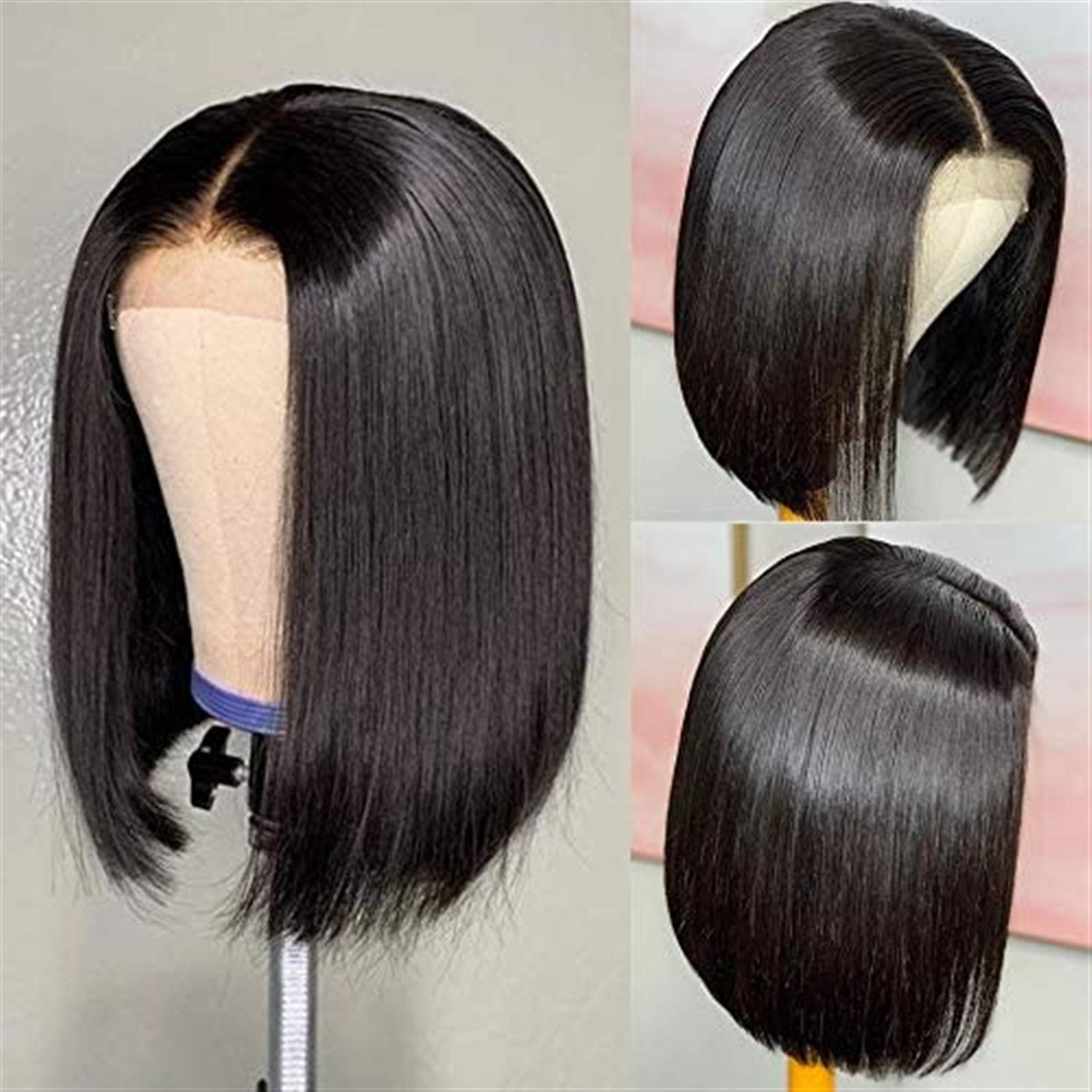 Coshgirl Echthaar Bob-Perücke – 13x4 Lace Front, Ohne Kleber, Gerade, 180% Dichte