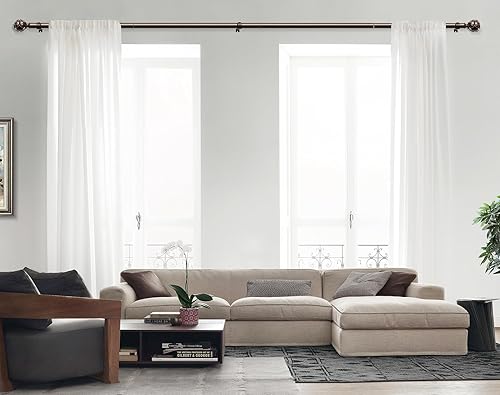Miniatura 3 de KAMANINA - Cortineros para ventanas de 72 a 144 pulgadas (6-12 pies) de largo, cortinero resistente decorativo, ajustable, de 7/8 de pulgada con