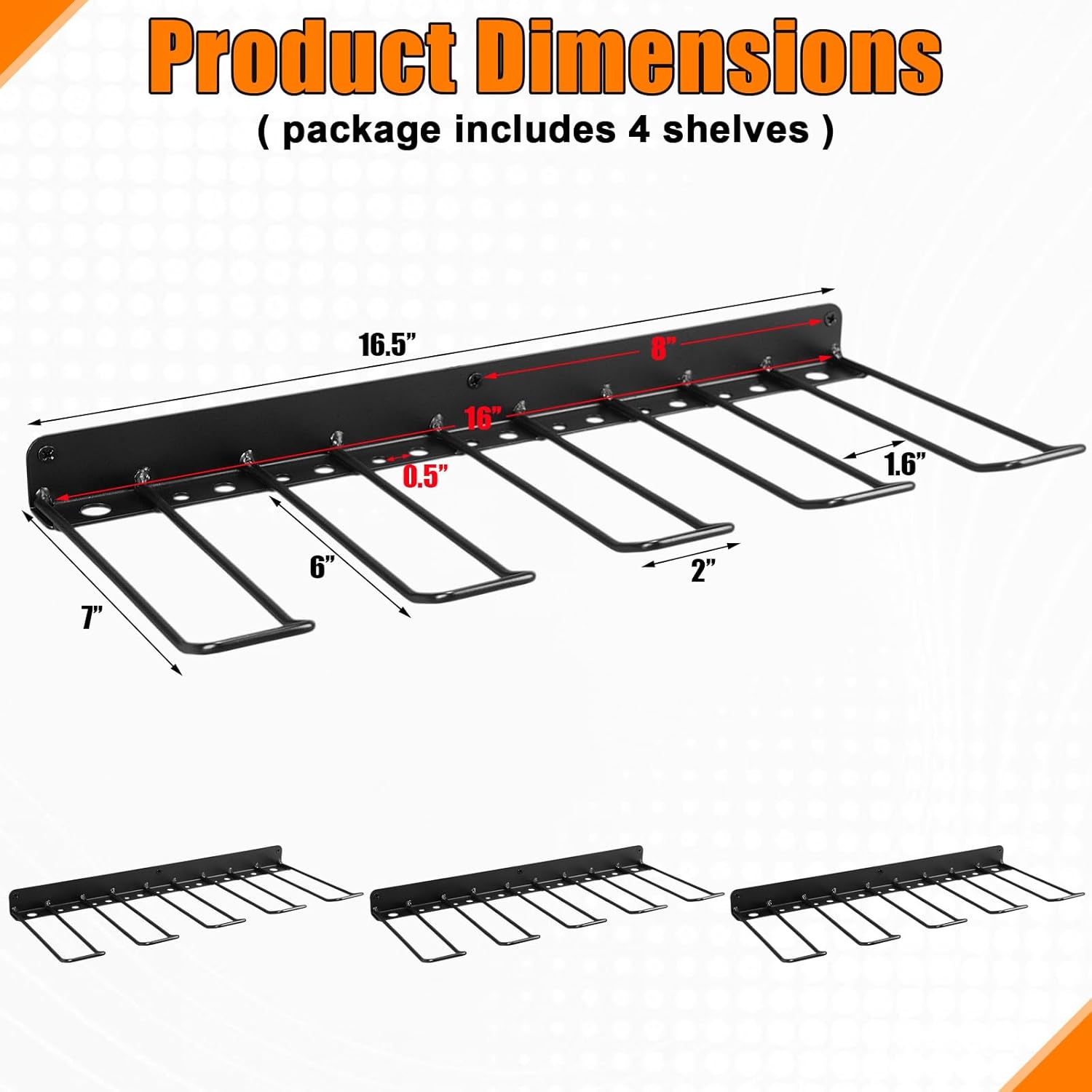 Frienda 4 Pack Power Tool Organizer Drill Holder Wall Mount Drill Holder Heavy Duty Garage Storage and Tool Organizer with 8 Slots 32 Screwdriver Rack Ideal Garage Organization Gifts for Power Tools