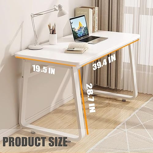Miniatura 7 de Escritorio de computadora de estilo moderno y simple para oficina en casa, mesa de escritura natural de 39.3 pulgadas para dormitorio, sala de